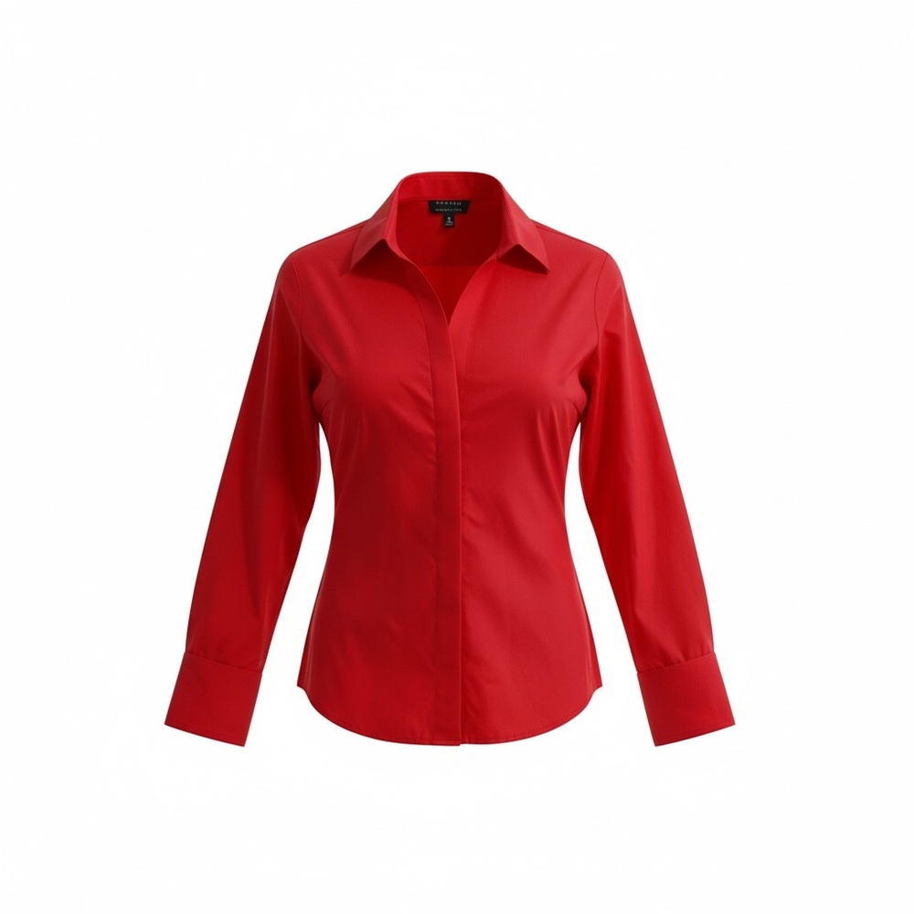 Foxcroft Red Women's Button-Front Stretch Shirt